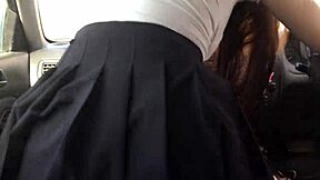 stepbrother fucks stepsister in car during outdoor field taboo roleplay