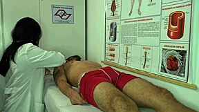 Enfermeira Gets Excited by Patient's Big Cock Erection in Hospital with Rough Pussy Fucking and Sloppy Blowjob