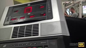 Czech teen Linda Sweet picks up cash for public outdoor sex in sporty outfit with old guy in POV fucking.