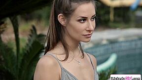 Hey milf yoga instructor, can my lesbian babe friends and I lick your shaved pussy now?