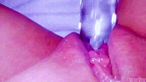 Curious Coed Squirts Huge Cum on Glass Toy