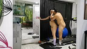 Personal Trainer Silences Moans in Gym