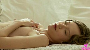 lynn slides her favorite glass dildo deep into her tight asian ass for solo fun