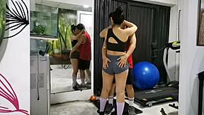 Personal Trainer Silences Moans in Gym