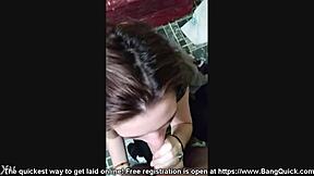 Brunette Girlfriend Gives Blowjob And Gets Cum In Mouth During Pov Session