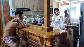 Latina stepmother feels so passionate getting fucked by her stepson in homemade chubby curvy action