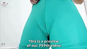 Amazing Teen 18+ Displays Puffy Cameltoe and Round Ass in Super Tight Leggings