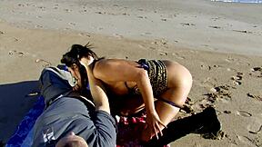 Lesbian threesome outdoors with shaved pussy girls using toys and strap-on for domination and facial cumshot