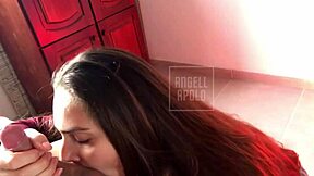 loirinha rabuda with natural tits gives sloppy blowjob and gets cum on small tits