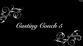 Hey, check out the Casting Couch 5 trailer with petite brunette on sofa
