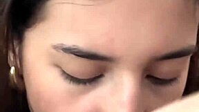 In her first casting, the 18yo busty skinny Brazilian teen Latina gave a deepthroat POV blowjob during the interview.