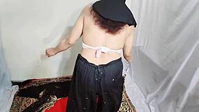Arabic Sexy Hot Girl Dancing Erotically In Black Hijab At Home