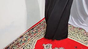 Arabic Sexy Hot Girl Dancing Erotically In Black Hijab At Home