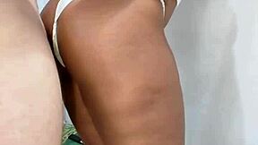 My stepfather convinced me to try anal standing up and he came inside.