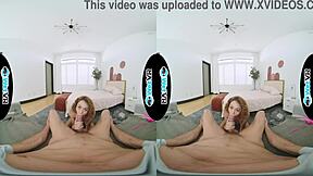 Blonde babe Allie Addison bends over in doggystyle. She rides missionary with tight wet pussy gripping hard dick.