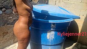 Spying on big-ass stepdaughter bathing leads to fucking her beautiful ass with big cock in doggystyle