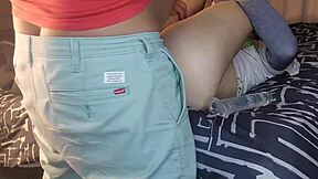 Whoa, dildo fucking my 18 year old stepdaughter while wife is at spa 😈🔥