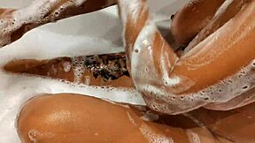 omg tanned stepsister with huge natural tits getting wet and playful in the bathroom 😍💦