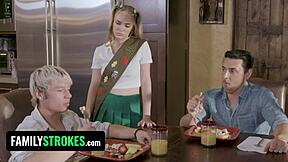 Cute bubble butt blonde stepsis Athena Fleurs