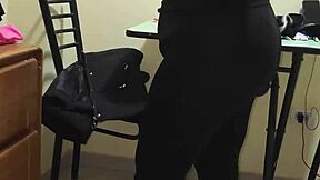 Venezuelan employee starts flirting in the bedroom during her first time as a student roommate