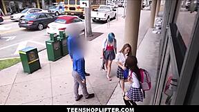 skinny blonde teen 18+ shoplifter fucked by horny mall cop