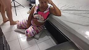 I stay big with homemade doggystyle cum in mouth from brunette latina slut