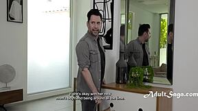 Caught by mama's boyfriend, Breezy Bri loses her virginity through grinding and riding in a cute cowgirl moment