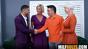 Nanas swap sloppy cum after hardcore blowjob and fucking with DD White Stevie K Mike Ox Casey Conrad