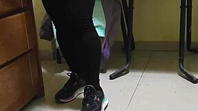 Venezuelan employee starts flirting in the bedroom during her first time as a student roommate