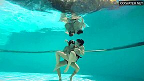couple films eva sasalka and jason fucking underwater with another couple in pool 😍