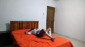 omg my canadian cousin in uniform is such a horny student, masturbating her curvy pussy solo 😏📚