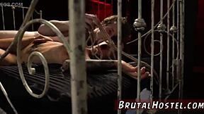 Girl Fucks Man Slave and Blonde Gets Punished in Garage Bondage with Extreme Domination and Fucking for Excited Youthful 18+ Tourists.