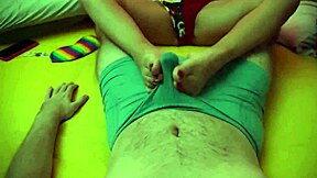 Brazilian Latina Gives Footjob Through Satin Panties Leading To Orgasm