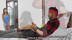 Latina starts date night on roomies hard cock