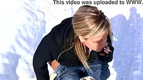 on our ski vacation i strip down and pee right in the snow