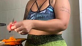 uhh i think this married woman records cooking videos but really she's just flashing her swollen pussy everywhere