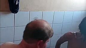 grandpa daddy get best blowjob bathroom sex 🤤🍆