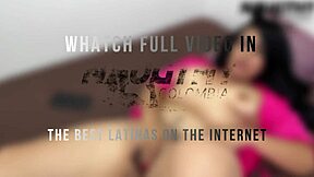 Beautiful Colombian girl masturbates solo thinking about her lover in a cute first-time session