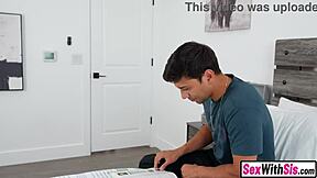 Pierced Teen 18+ Stepsis Rides Her Stepbros Face And His Big Dick Too