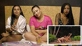 reacting to the movie bobeou dançou where sant watches his first porn with ariella ferraz, the hardcore anal star, featuring amanda borges and aquele mario