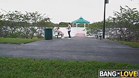 redhead arietta adams gets bent over and fucked hard in doggystyle on the bus for cash until cumshot