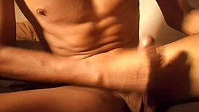 Hot guy moans loud while jerking off his big cock. He shoots a huge cumshot of intense pleasure.