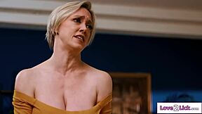 i feel so turned on as big tits cougar stepmom tongues my teen pussy