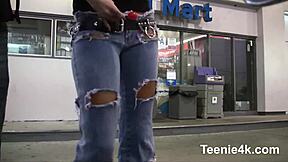 Hot slim amateur babe takes monstrous cock in lips till cumshot 💦