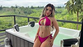 pov petite colombian teen, you wanna get pounded by my huge cock in this public jacuzzi??
