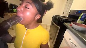 Stepsister thot sucking and taking big black cock in rough doggystyle assfuck with deepthroat