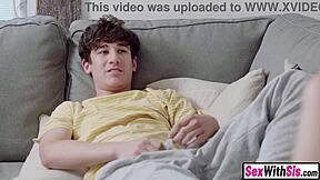 panty sniffing stepbro gets caught and punished by petite teen stepsis