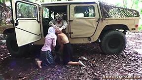 Arabic doctor examines petite teen in hospital room with first time hardcore action outdoors in military uniform