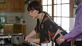 Old man casually fucks riding teen in jeans with facial