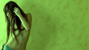 hey, check out my hot girlfriend in jeans teasing with her solo moves